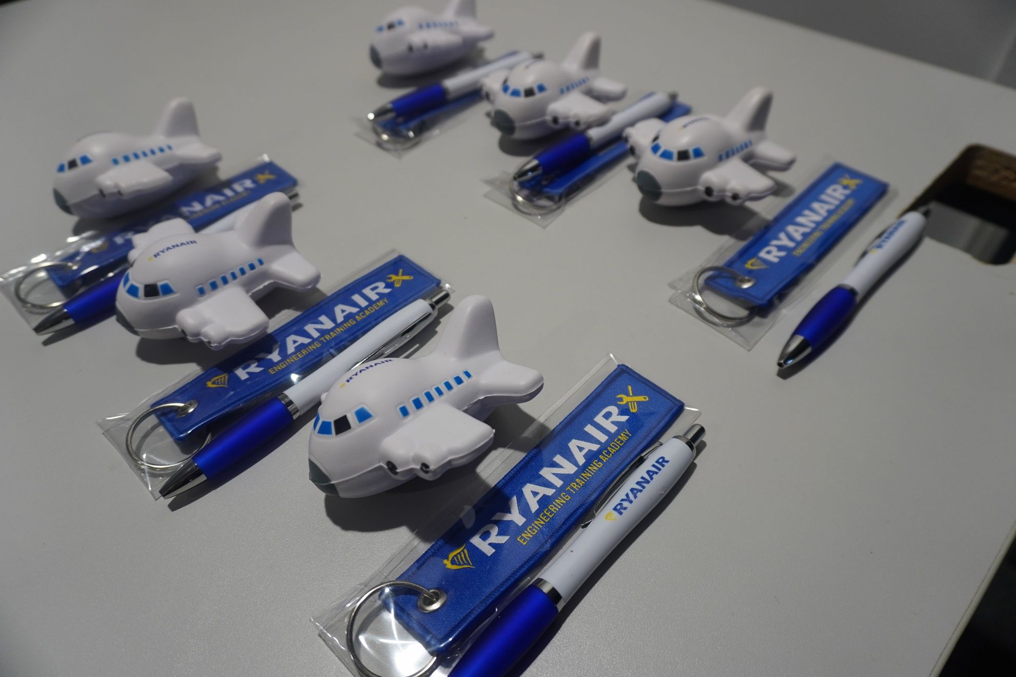 Close up of Ryanair merchandise