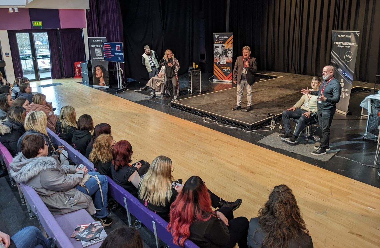 Hairdressing presentation on stage